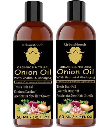 UrbanMooch ONION Hair Oil Blend of 14 Natural For Hair Growth 60 mL Each Pack of 2