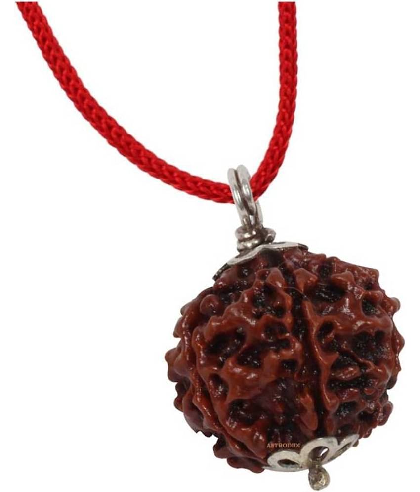 Astrodidi 6 Mukhi Rudraksha Silver Pendant With Lab Certificate