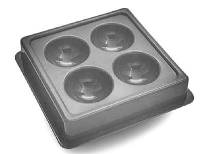 Elecsera Facial Cosmetic 4 Cups Tool Tray Plastic Washable For Salon, White Colour Tray (Pack of 3)