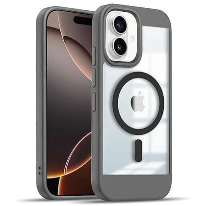 ADEFEX- iPhone 16 Case Grey | Magnetic Charging Compatible | Slim & Shockproof Silicone Protective Cover | Sleek Design with Reliable Protection for Your iPhone 16 - Grey