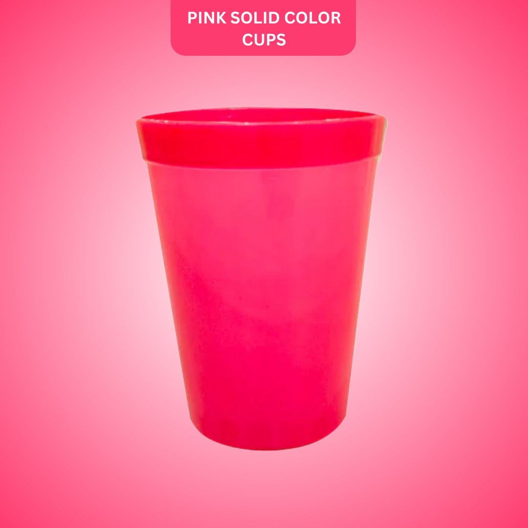 Hot Pink Solid Color Cups 300 ML - 6PC