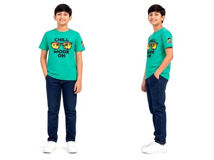 KUCHU Chill Mode On Kids Graphic Tee | 6–7 Years | Printed T-Shirt | Lightweight | Skin-Friendly | Everyday Wear KUCHU Chill Mode On Kids Graphic Tee | 6–7 Years | Printed T-Shirt | Lightweight | Skin-Friendly | Everyday Wear