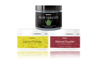 Aloe-vera-gel-lemon-beetroot-powder-skin-whitening-soften-moisturize-healing-acne-blemishes