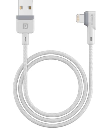 Portronics Konnect L 8 Pin Cable:1.2M 8Pin USB Cable ,White (POR 1401)