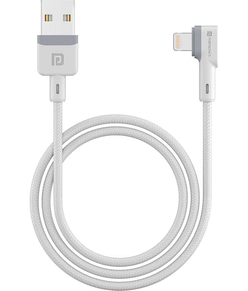 Portronics Konnect L 8 Pin Cable:1.2M 8Pin USB Cable ,White (POR 1401)