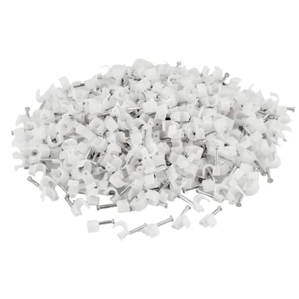 4mm Diameter Wire Fastener Circle Cable Clips with Metal Nail (100 Pcs)