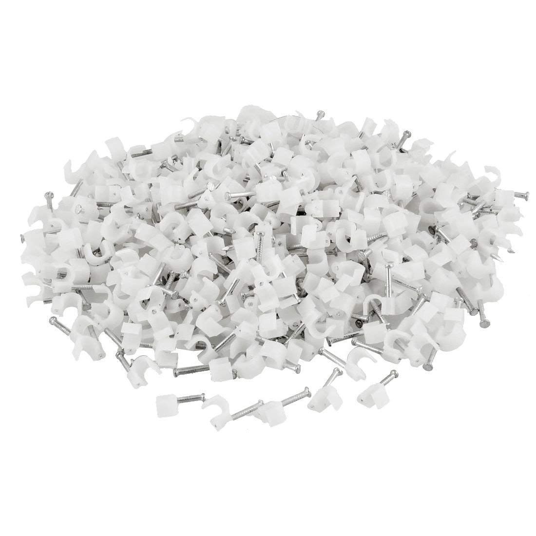 4mm Diameter Wire Fastener Circle Cable Clips with Metal Nail (100 Pcs)