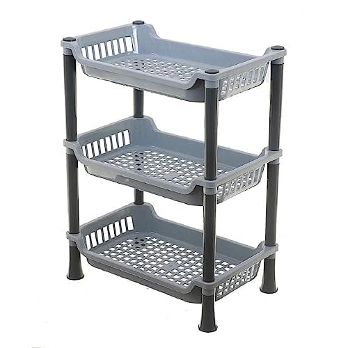 Kuber Industries Plastic 3-Layer Kitchen Rack for Storage