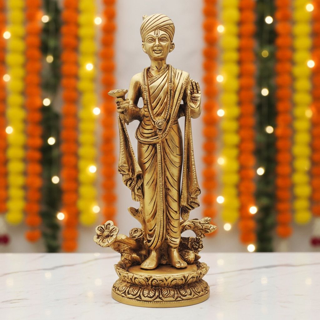 Brass Swaminarayan God Idol | Mandir Pooja Murti, Height : 12 Inch (BSMAS1582 D)