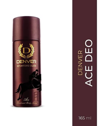 DENVER Sporting Club Ace Deo Long Lasting Deodorant Spray - For Men 165 ml, (Pack of 1)
