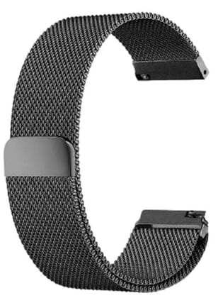 INEFABLE 22mm Stainless Steel Chain Watch Strap Band for ColorFit Ultra/Ultra 2, Amazfit GTR (47mm)/ GTR 2E, One Plus(46mm), Galaxy Watch 3 45mm, Realme S/S Pro - Pack of 1 (Black) Black / 22mm