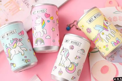 Unicorn Mini Wet Wipes Tin ( Multicolour ) ( 1 Pcs )