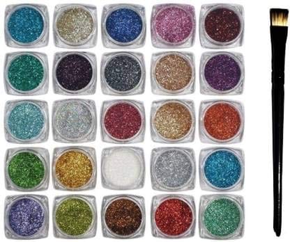 Elecsera Beauty of Witness 25 multi shade Shimmer Glitter with Eyeshadow Brush ()
