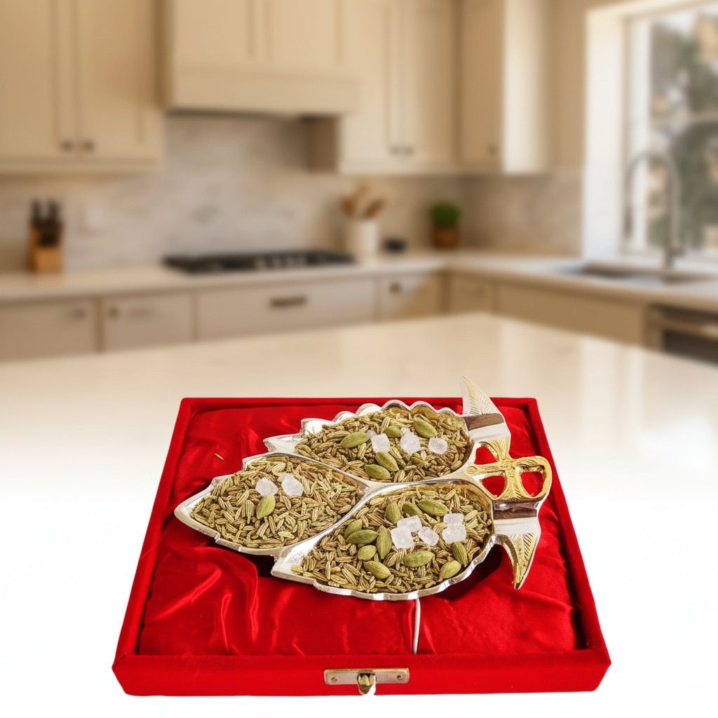 Brass Decorative Patta Angoor 2 Tone Platter (BMAS112)