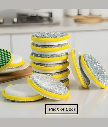 2-in-1 Dishwashing Scrub & Sponge for Kitchen (Pack of 5)
