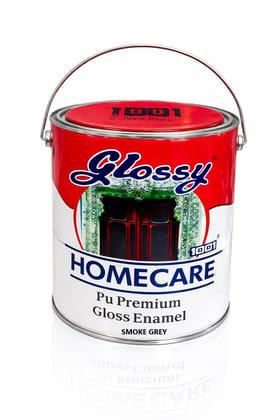 1001 Homecare PU Premium High Gloss Enamel Paint - High Gloss Finish, Fade Resistant, Wall & Metal Paint - Smoke Grey, 4 Ltr