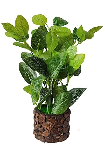 Artificial Money Plants, for Home Shop Office or Gift with Pot (34 cm) (Light Yellow)