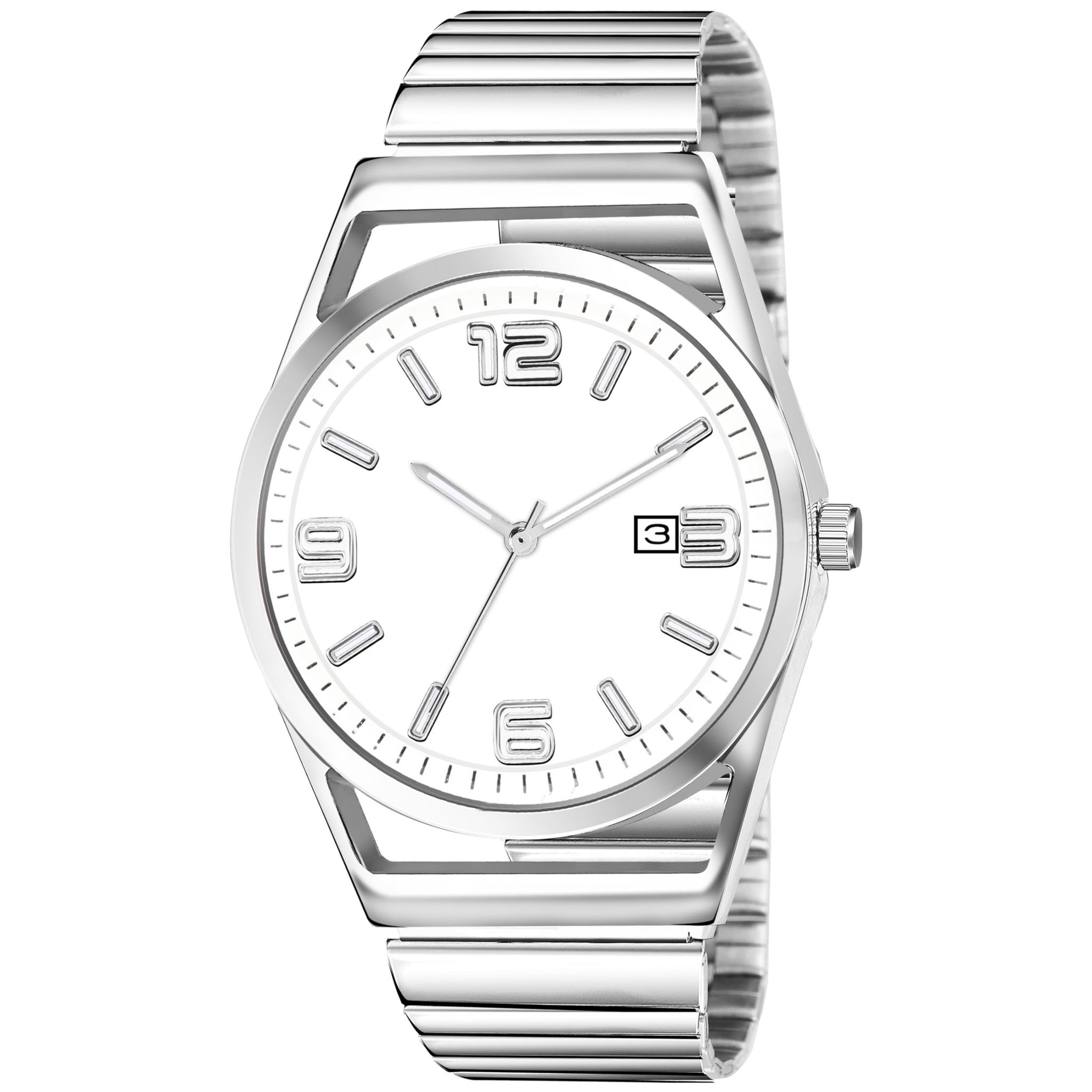 White Dial Date Function Analog Watch for Men LR157