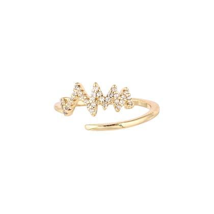 Smitam Jewels Twilight Glimmer Adjustable Ring Cubic Zirconia Zigzag Anti Tarnish Ring