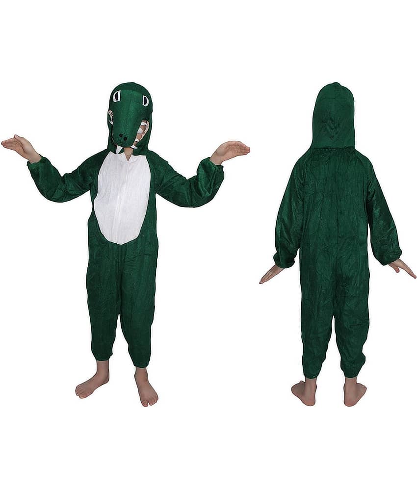 Kaku Fancy Dresses Crocodile Water Animal Costume -Green, 3-4 Years, For Boys & Girls