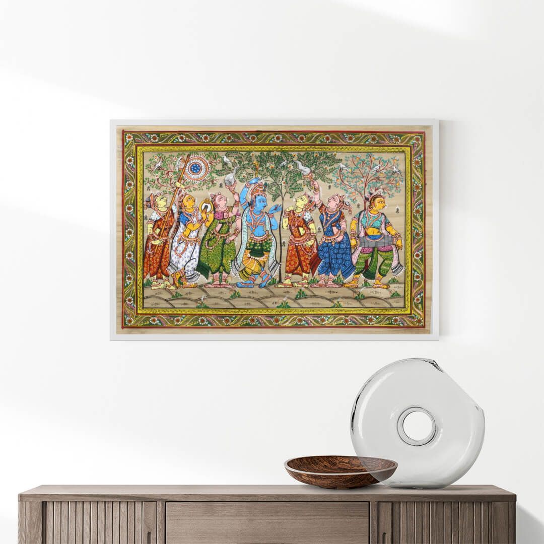 Krishna Rasaleela Patta Tussar Painting