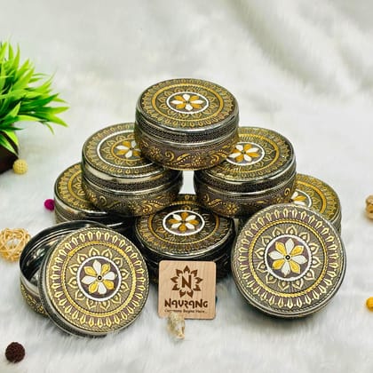 Meenakari Steel Box, Decorative Steel Box Container, Poori Dabba For Return Gifts Pack Of 8