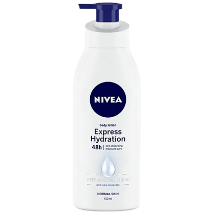 Nivea Express Hydration Body Lotion - Normal Skin, With Deep Moisture Serum & Sea Minerals, 48H Fast Absorbing Moisture Care, 400 Ml