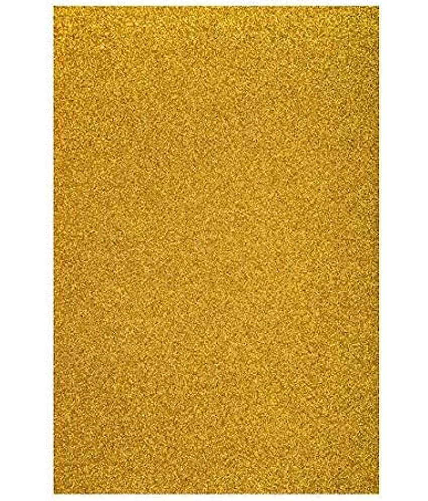 Eclet 10 Sheet A4 Glitter Foam Sheet Sparkles Color, for Art & Craft, Decoration, Gift Wrapping, Scrapbooking, Craft Project, Etc (Yellow)