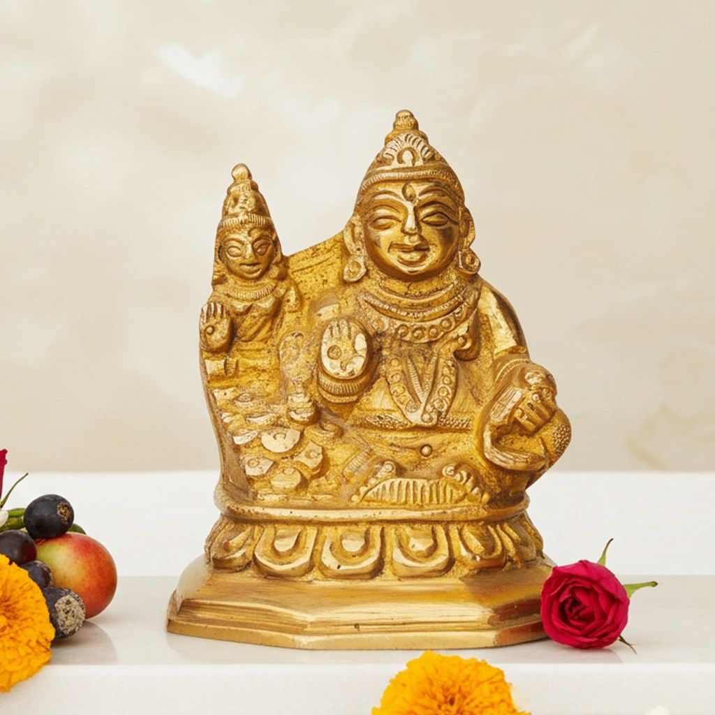 Brass Kuber Ji God Idol - Good Luck Decorative Showpiece, Height : 3 Inch (BSMAS396 A)