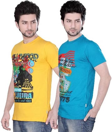 Zebu Pack of 2 Cotton Regular Fit Men's T-Shirt ( Multicolor )