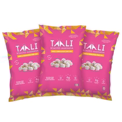 Taali Roasted Makhana With Ghee & Himalayan Pink Salt, 58 gm Each - Pack of 3