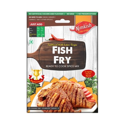 Nimkish Fish Fry Ready to Cook Spice Mix | 60g | Onion Ginger Garlic Already in Mix | Himalayan Recipe Nimkish Fish Fry Ready to Cook Spice Mix | 60g | Onion Ginger Garlic Already in Mix | Himalayan Recipe