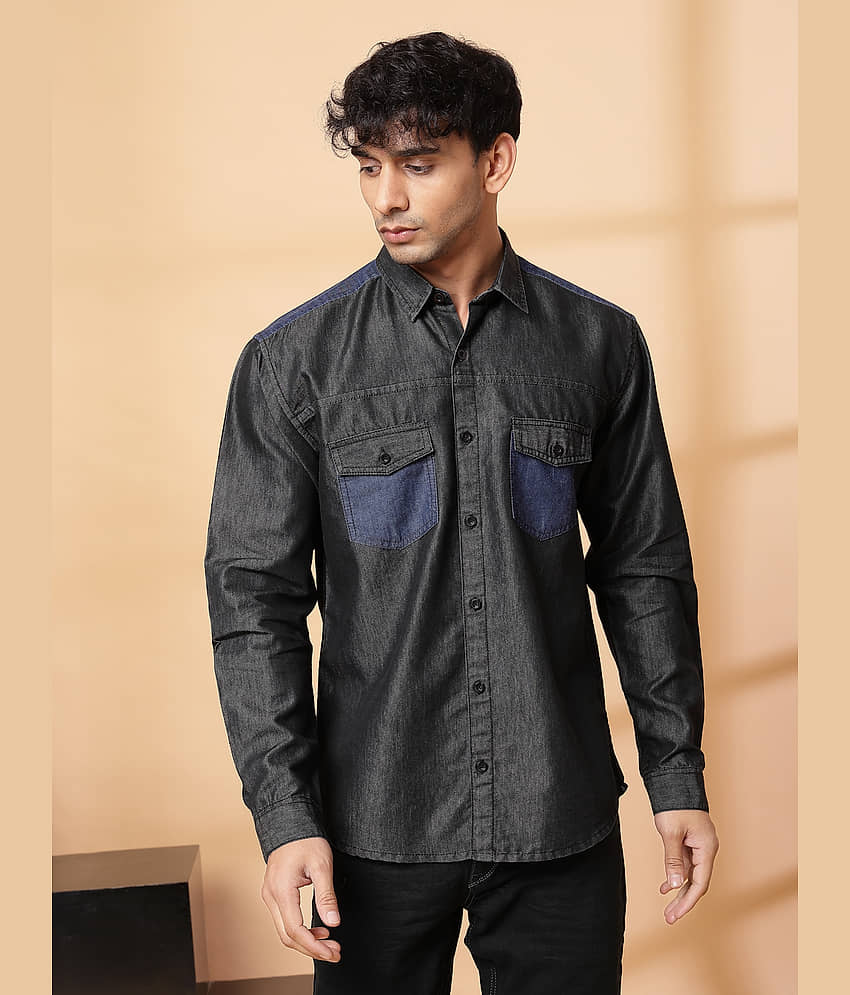 Rigo Cotton Blend Regular Fit Solids Full Sleeves Men's Casual Shirt - Blue ( Pack of 1 )