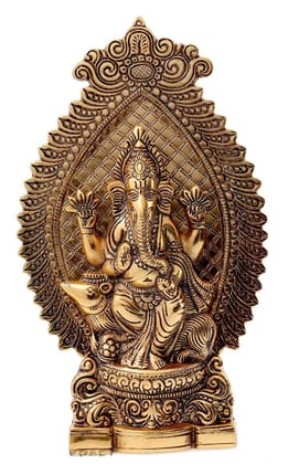 DreamKraft Metal Gold Oxidized Ganesh Showpiece for Home Decor and Puja & Gift Purpose (28x17x5 cm) DreamKraft Metal Gold Oxidized Ganesh Showpiece for Home Decor and Puja & Gift Purpose (28x17x5 cm)