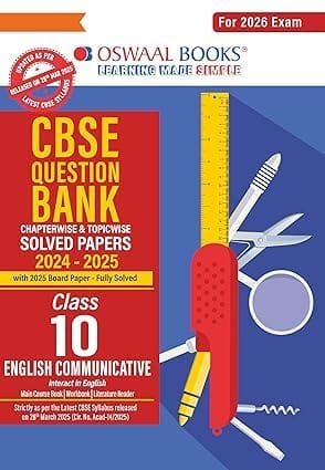 Oswaal CBSE Question Bank Chapterwise and Topicwise SOLVED PAPERS Class 10 ENGLISH COMMUNICATIVE For Exam 2026 Paperback � 26 [Paperback] [Oct 30, 2024] Oswaal