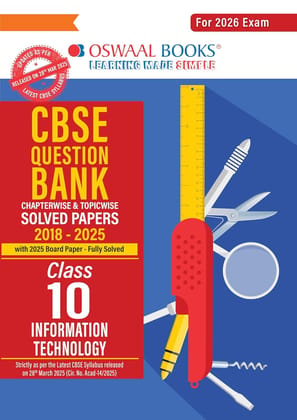 Oswaal CBSE Question Bank Chapterwise and Topicwise SOLVED PAPERS Class 10 IT For Exam 2026 -12 april 2025 [Paperback] oswaal