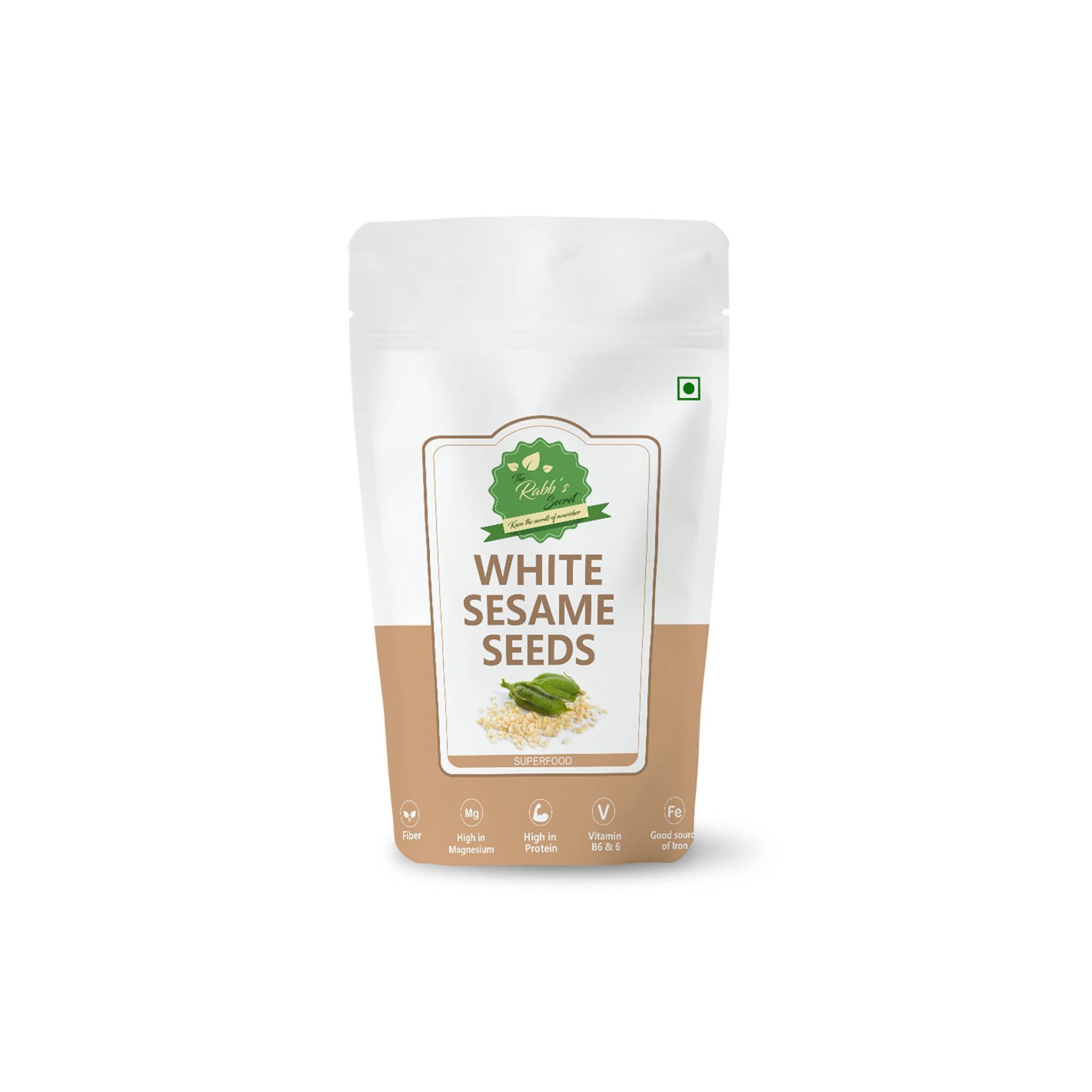 The Rabb's Secret - Natural White Sesame Seeds 400gm | White Til | (White Sesame Seeds, 400gm)