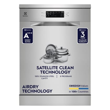 Electrolux 14 Place Settings Dishwasher Machine for Home, Fully Automatic with AirDry, In-Built Heater, Stainless Steel, UltimateCare 700, ESM48310SX Electrolux 14 Place Settings Dishwasher Machine for Home, Fully Automatic with AirDry, In-Built Heater, 