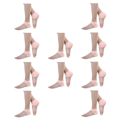 EZYFIT 1 Pair Anti Crack Silicon Gel Heel And Foot Protector Moisturizing Socks for Foot Care,Pain Relief And Heel Cracks for Men And Women (Pack Of 10)