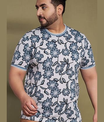 AUSTIVO Men Cotton Blend Regular Fit Printed T-Shirt ( Grey )