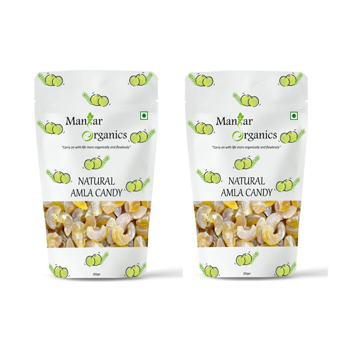Mangar Organics Natural Amla Candy 400gm (Pack of 2, 200gm x2)
