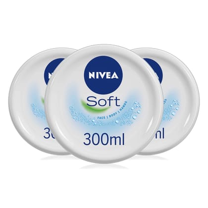 Nivea Soft Moisturising Cream, 300 ml - Pack of 3 Nivea Soft Moisturising Cream, 300 ml - Pack of 3 - 300 ml (Pack of 1)