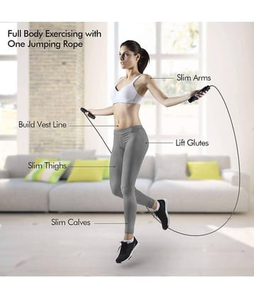 Skipping Rope for Men and Women Jumping Rope With Adjustable Height Speed Skipping Rope for Exercise, Gym, Sports Fitness Adjustable Jump Rope, Pack of 1