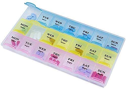Sahej Multitrade Services Pill Medicine Organizer Reminder Storage Box for 21 Days or 3 Weeks