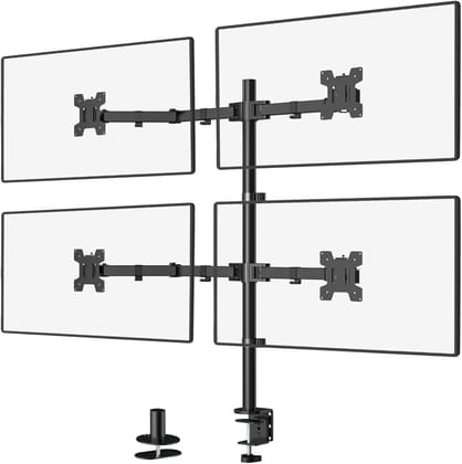 Monitor LED Stand (1x4)  Height Adjustable LED Screen Desk Mount with Screw-Type Clamp, Rotate, Tilt & Swivel Arm for 27" (68.5cm) Monitors