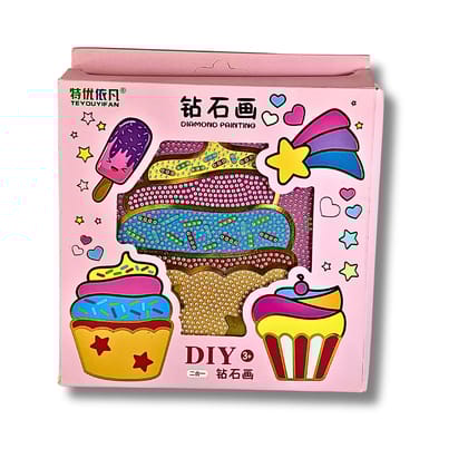 Ice Cream Diamond Painting Art Kit for Kids – DIY Craft by Saadhya Kraafts