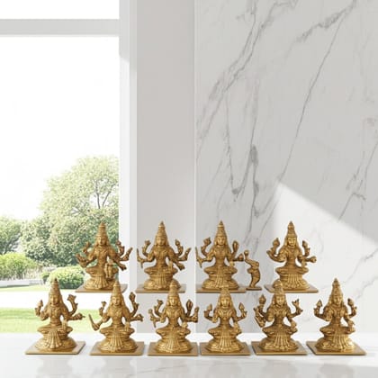 Brass Showpiece Ashtalakshmi Set Laxmi Ji God Idol Statue [Set Of 8 Pieces] (BSMAS1213 A)