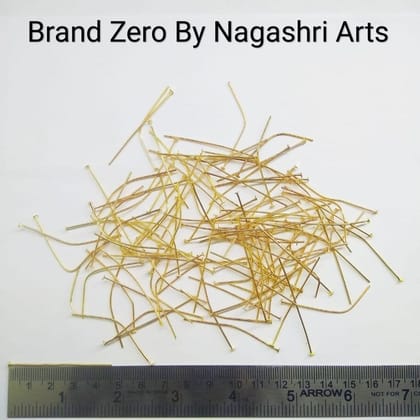 Brand Zero Pack of 20 Gms - 46mm Length Gold Headpins