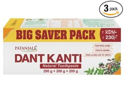 Patanjali Ayurved Dant Kanti Natural Big Saver Tightens Gums 600 GRAM