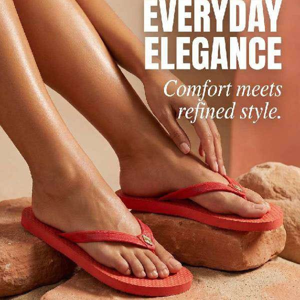 Fancy Women Red Flip Flop Slippers